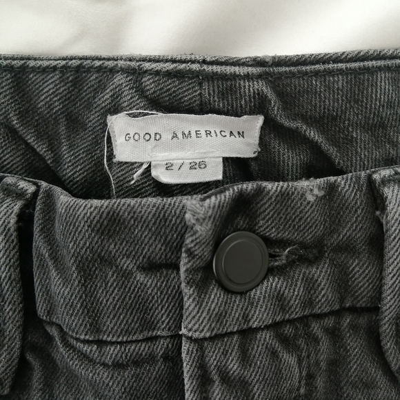 Good American 90s Loose Fit Straight Leg Trouser Jeans Black191 Size 26 (2) - Picture 9 of 14